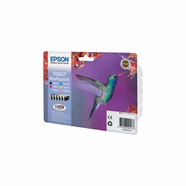 Epson T0807 Multipack - Černá, žlutá, azurová, purpurová,...
