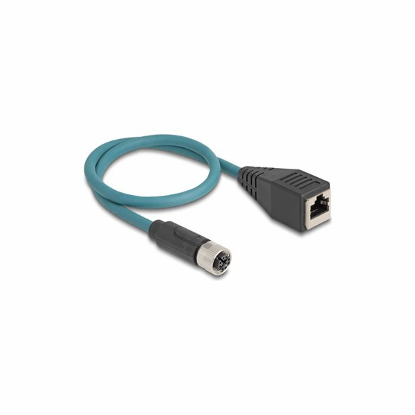 Delock - Sítový kabel - 8kolíkový M12 (F) do RJ-45 (F) - ...