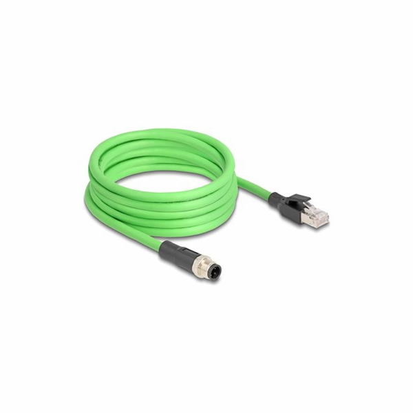 Delock - Sítový kabel - 4 piny M12-D (M) do RJ-45 (M) - 5...