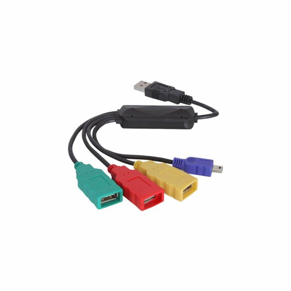 Delock USB 2.0 external 4-port cable HUB - Rozbočovač - 4...