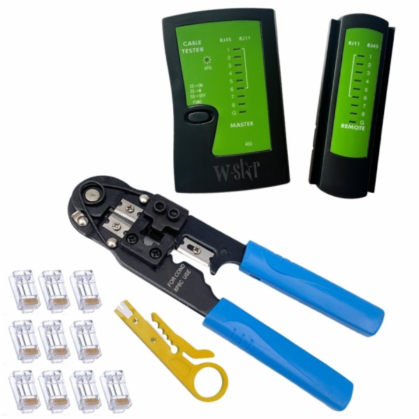 W-Star Sada nářadí pro sítaře WS140 tester RJ45, kleště R...
