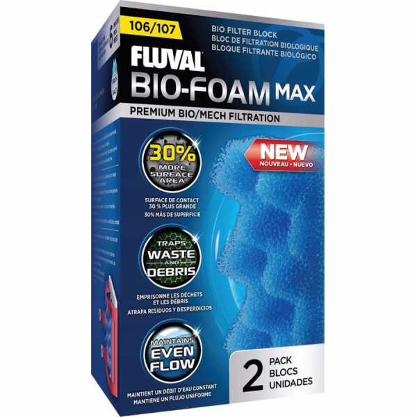 Fluval Houbová vložka Fluval107 Bio Foam MAX 2 ks/bal