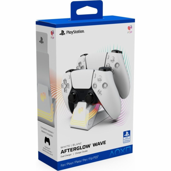 PDP Afterglow Wave pro Playstation, Dual Charger, bílý