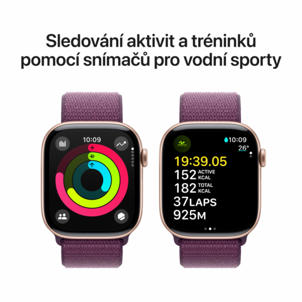 Apple Watch S10 Cell/42mm/Rose Gold/Sport Band/Plum