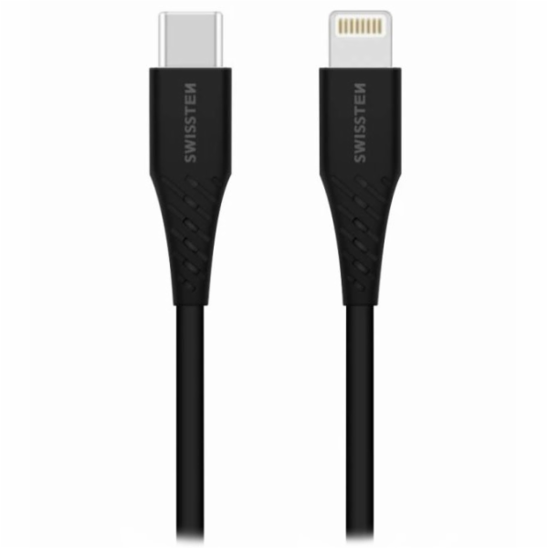 Swissten nabíjecí kabel usb-c / lightning 0,4 m černý