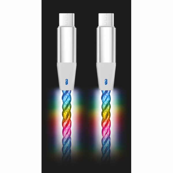 Datový kabel ALIGATOR POWER 3A 65W, USB-C/USB-C, 0,5m sví...