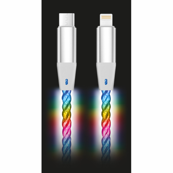 Datový kabel ALIGATOR POWER 3A 30W, USB-C/Lightning, 1,2m...
