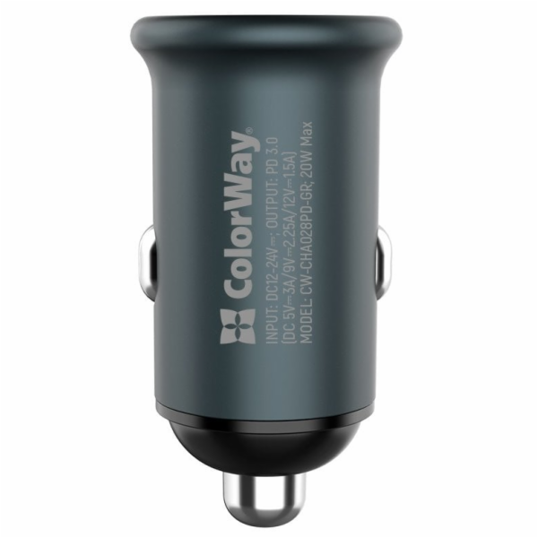 COLORWAY 1x USB-C/ síťová nabíječka do auta/ 20W/ 100V-240V