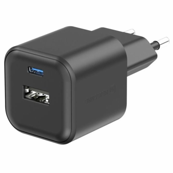 Swissten síťový adaptér gan 1x usb-c 20w pd + 1x usb-a 18...