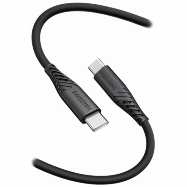 SWISSTEN DATOVÝ KABEL SOFT SILICONE USB-C / USB-C 0,4 M Č...