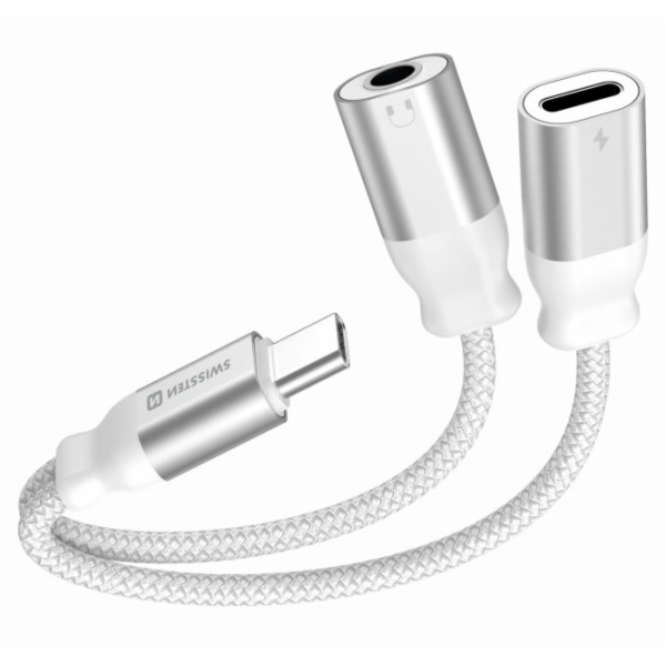 Swissten nabíjecí audio adaptértextile usb-c (samec) / us...