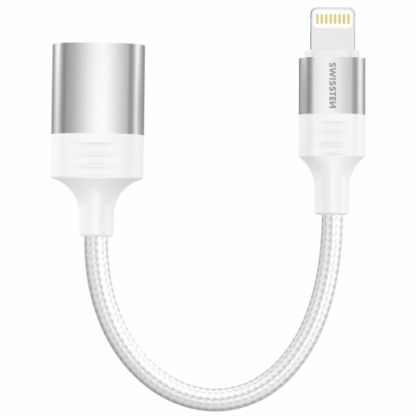 Swissten otg adaptér textile lightning (samec) / usb-a (s...