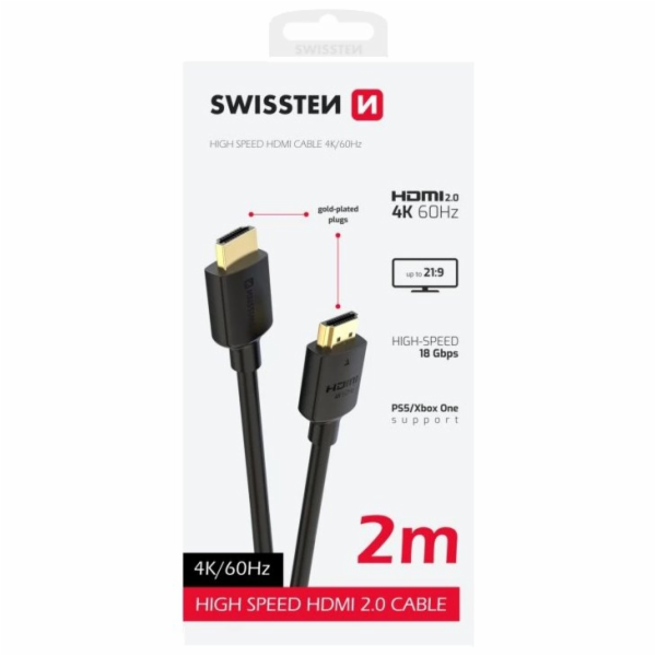 SWISSTEN KABEL HDMI NA HDMI 4K 60Hz 2,0 M PVC