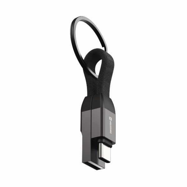 SWISSTEN MAGNETICKÝ KEYCHAIN KABEL USB-A / USB-C 9,7 CM