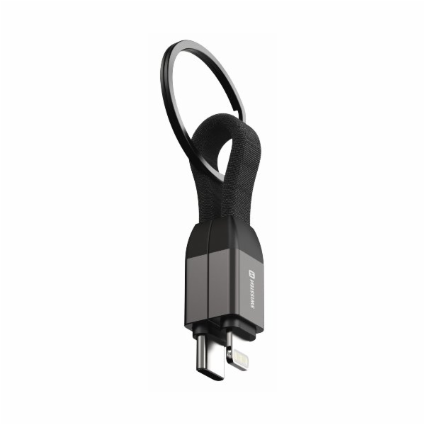 SWISSTEN MAGNETICKÝ KEYCHAIN KABEL USB-C / LIGHTNING 9,7 CM