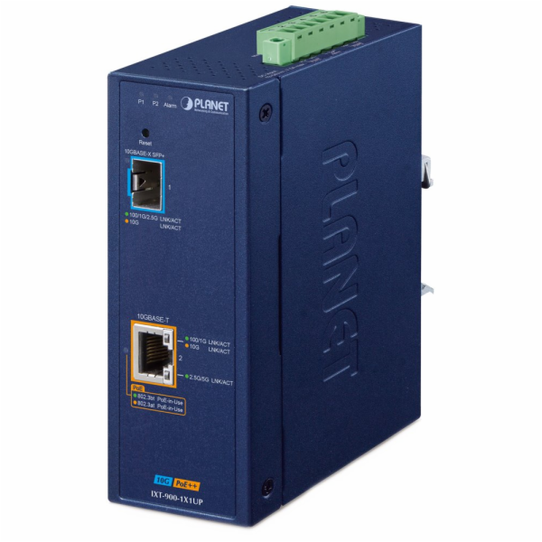 Planet IXT-900-1X1UP průmyslový konvertor, 1x10Gb PoE++ 8...