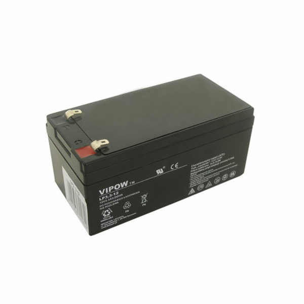 Baterie olověná 12V 3.3Ah VIPOW BAT0219