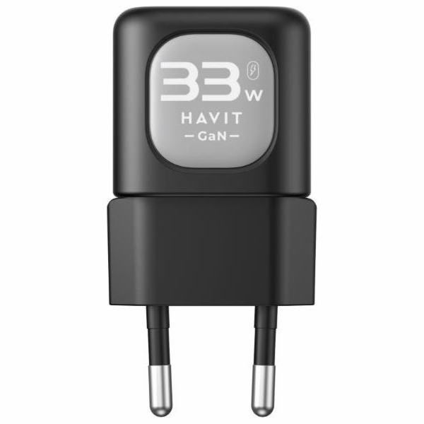 Havit UC20 - Tříportová cestovní nabíječka GaN 65 W, černá