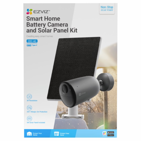 Ezviz set EB3 4G Wi-Fi kamera + 6,2W solární panel