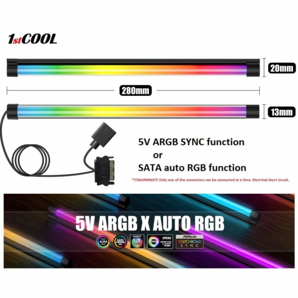 1stCOOL AURA EVO ARGB LED, SATA, 28cm, černá