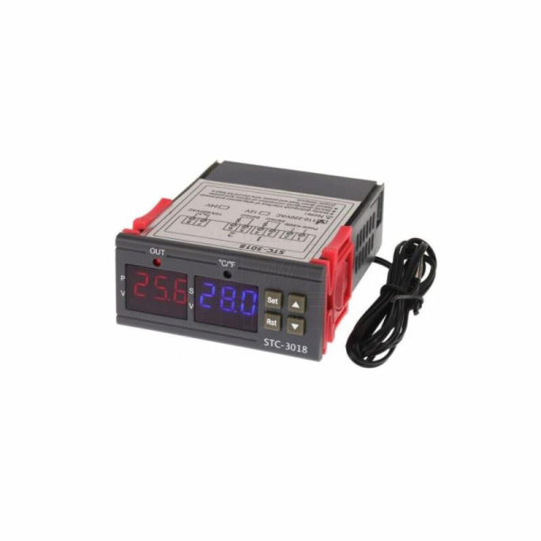 Digitální termostat STC-3018 rozsah -55°C~120°C, 230VAC
