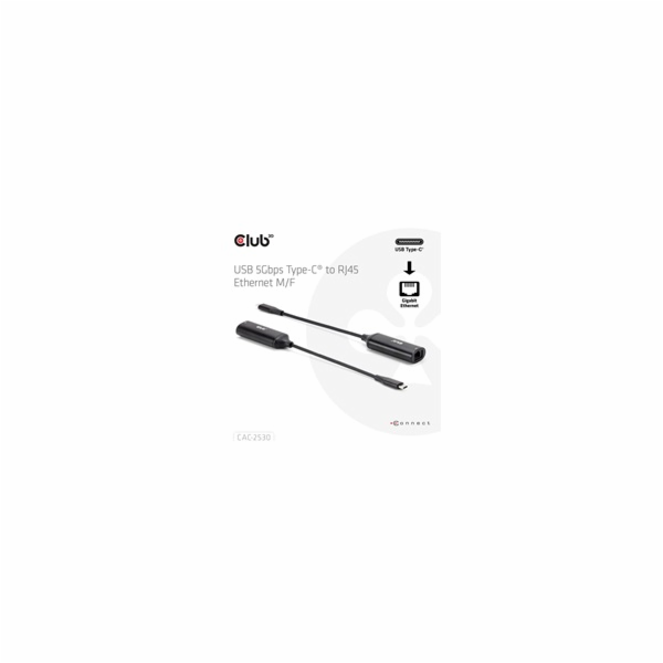 Club3D Adaptér USB-C na RJ45, 5Gb, 24cm