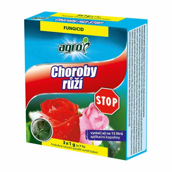 Přípravek Agro  Choroby růží STOP 3 x 1 g