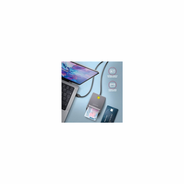 AXAGON CRE-SM3TC, USB-C FlatReader čtečka kontaktních kar...
