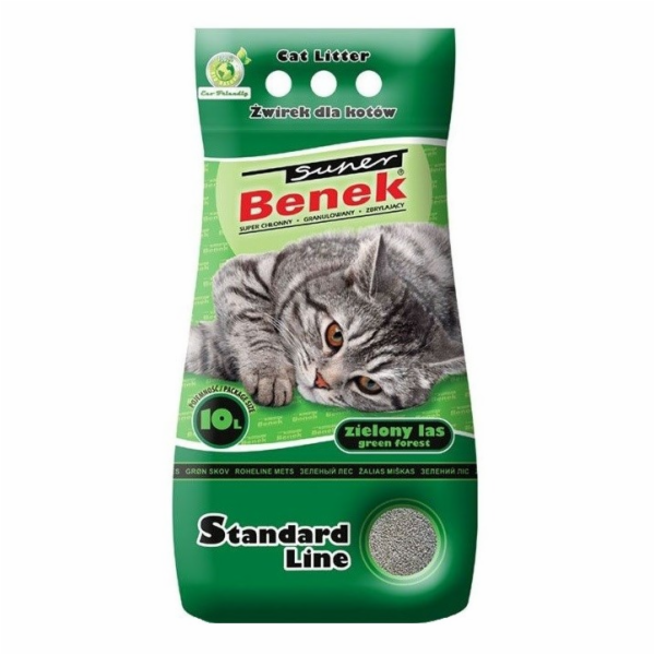 SUPER BENEK STANDARD Kočičí stelivo Bentonitová drť Zelen...