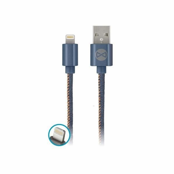 Datový kabel Forever Jeans USB/Lightning 1m 2A modrý