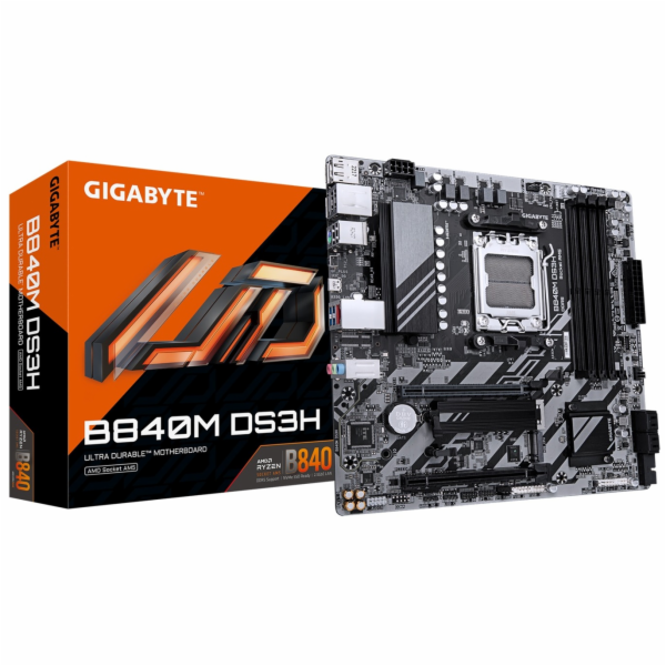 GIGABYTE MB Sc AM5 B840M DS3H, AMD B840, 4xDDR5, 2xDP, 1x...