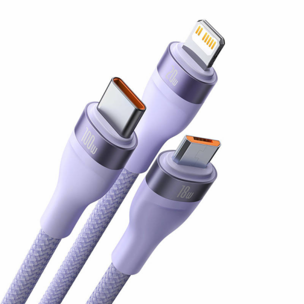USB kabel 3v1 Baseus Flash Series 2, USB-C + micro USB + ...
