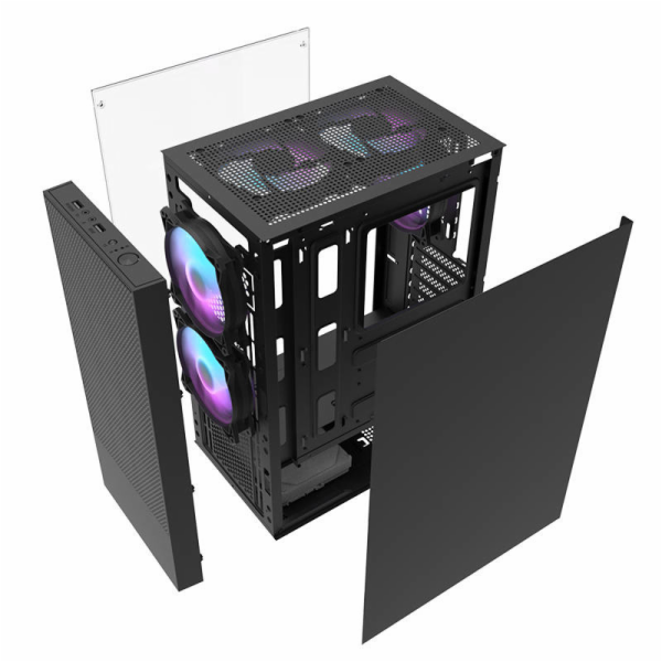 Počítačová skříň Darkflash A290 + 3 ventilátory (černá)