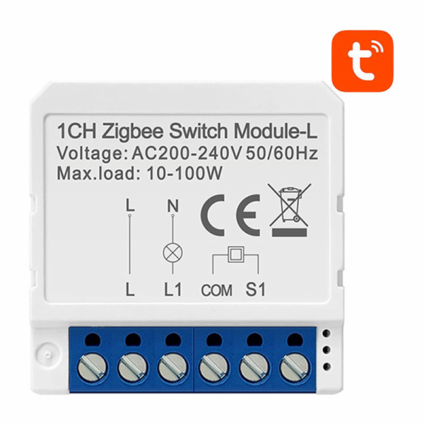 Chytrý spínací modul ZigBee Avatto LZWSM16-W1 Bez neutrál...
