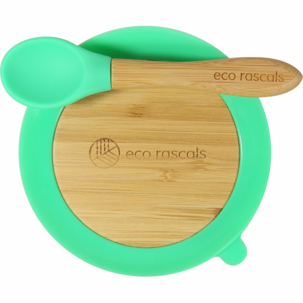 ECO RASCALS ECORASCALS Bambusová mísa Tmavě zelená s přís...