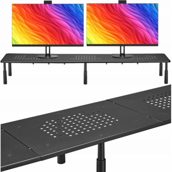 Mozos SPM2 - Stolek pro 2 monitory, černý