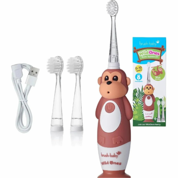 Brush-baby WildOnes Monkey Brown zubní kartáček