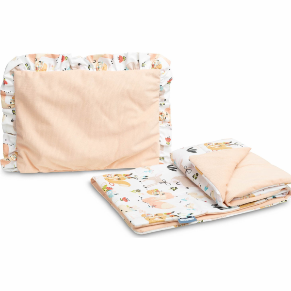 SET KOČÁRKU Sensillo VELVET S FRILL PEACH PIKNIK