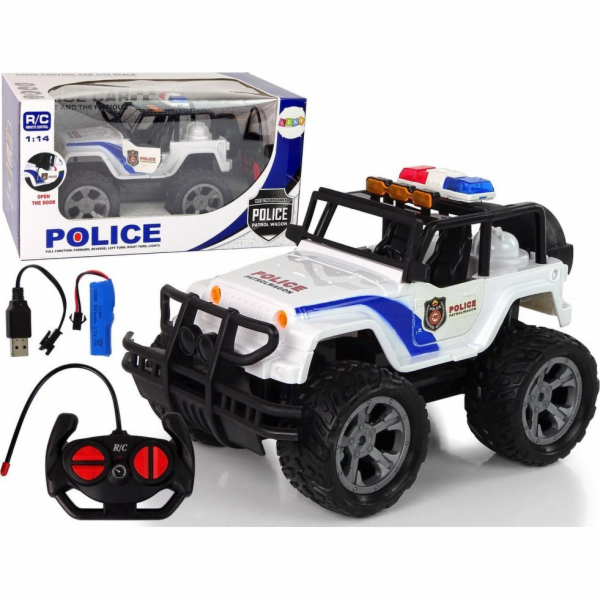 Dálkově ovládané světelné efekty LeanToys Auto R/C Police...