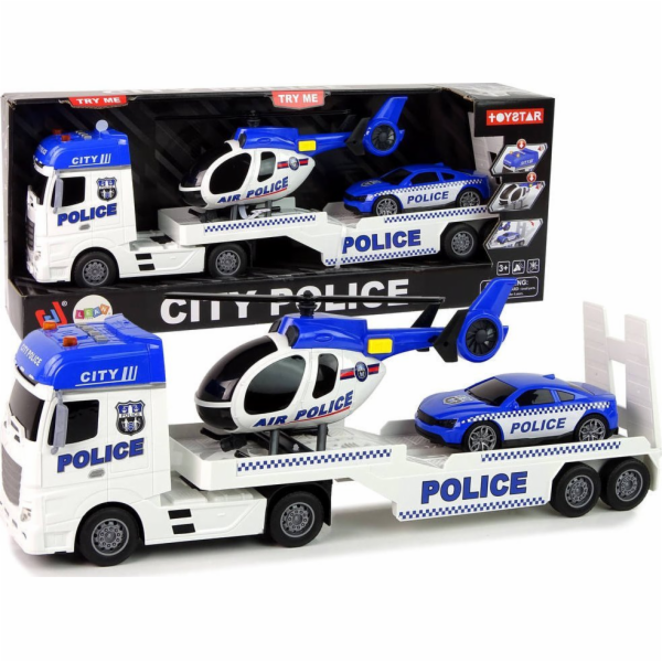LeanToys Policejní odtahový vůz Auto Helicopter Sound Lig...