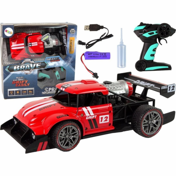 Dálkové ovládání LeanToys Car Sports R/C 1:16 Red Water S...