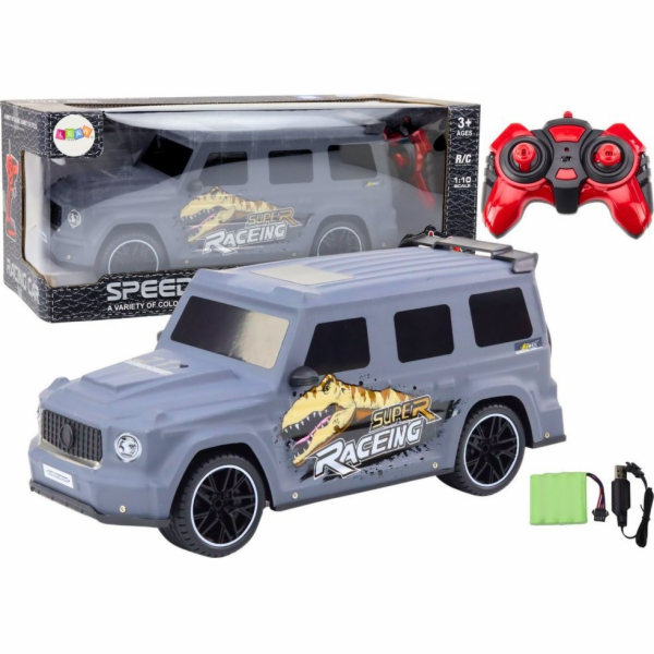 LeanToys RC auto na dálkové ovládání s dinosaurem v měřít...