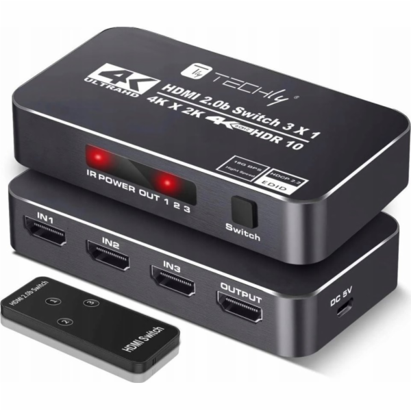 Techly Techly 367171 3portový HDMI 2.0b přepínač 4K*60Hz ...