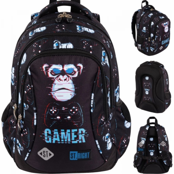 ulice Majewski BATOH 27X38X13 1ZAM 4KAPSY STRIGHT BLUE GAMER