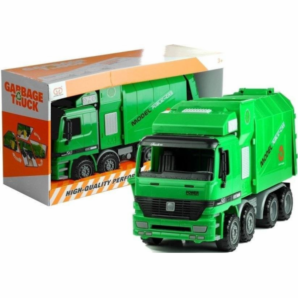 Zelené popelářské auto LeanToys