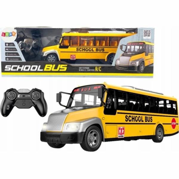 Dálkově ovládaný školní autobus RC LeanToys svítí žlutě