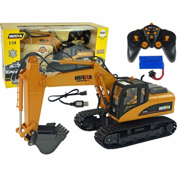HUINA Žluté RC rypadlo Caterpillar 1:14 na dálkové ovládání