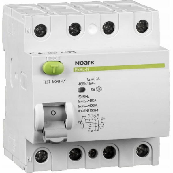 Noark Noark 108362 4P 40A 30mA 6kA TYP A Proudový chránič...