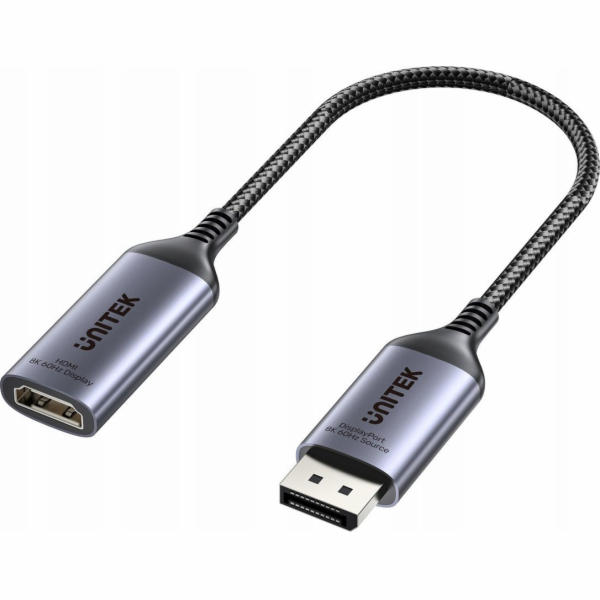 AV adaptér Unitek DisplayPort – HDMI šedý (V1611A01)