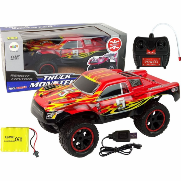 LeanToys Auto na dálkové ovládání R/C 1:12 20 km/h Červená